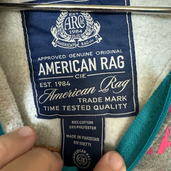 American Rag Hoodie Vest San Francisco CA SFN Phys Ed Pink Text Men’s XL - Picture 5 of 10